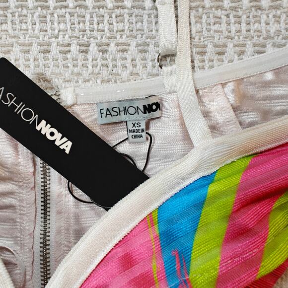 Fashion Nova Mali Bandage Mini Dress Multicolor Size XS NWT - Picture 5 of 8